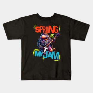 Spring Is My Jam Electric Guitar Punk Bass Music Kids T-Shirt